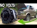 Finding a blown alternator installing  testing most powerful high output alt in chevy astro van