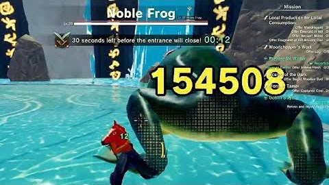 craftopia seamless map one shotting frog boss with ultimate melee build.