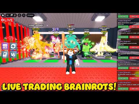 Live Trading + Admin Abuse & Taco Tuesday in Steal A Brainrot #stealabrainrot #roblox #livestream