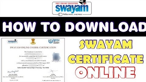 HOW TO DOWNLOAD SWAYAM CERTIFICATE ONLINE | SWAYAM CERTIFICATE DOWNLOAD ONLINE | THE INFORMATIVE IN