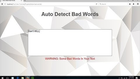 Block Bad Words Using JavaScript Validation, Bad Word Filter, Javascript Filter