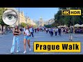 Prague Sunday Walking Tour: OLd Town Square, Wenceslas Square 🇨🇿 Сzech Republic 4k HDR ASMR