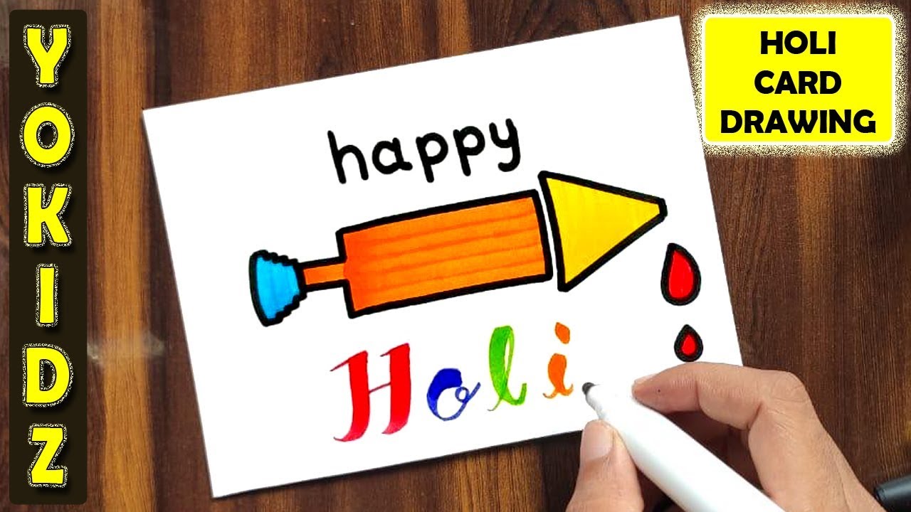 HAPPY HOLI DRAWING EASY - YouTube