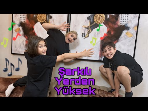 EVDE ŞARKILI YERDEN YÜKSEK OYUNU OYNADIK | YEMEK ÖDÜLLÜ