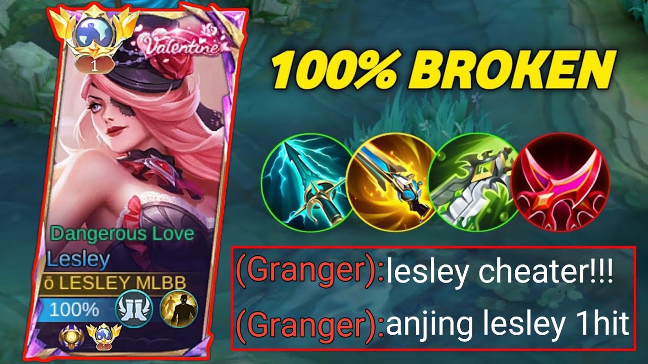 BUILD HARAM LESLEY 1HIT BIKIN GRANGER AUTO STRES | MOBILE LEGENDS BANG BANG