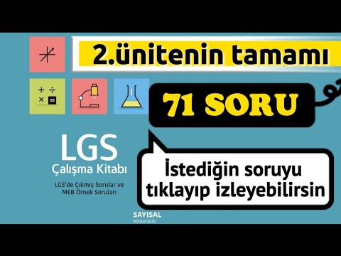 LGS Çalışma Kitabı Çözümleri 2.ünite / LGS Çalışma Kitabı Matematik 2.ünite Çözümleri