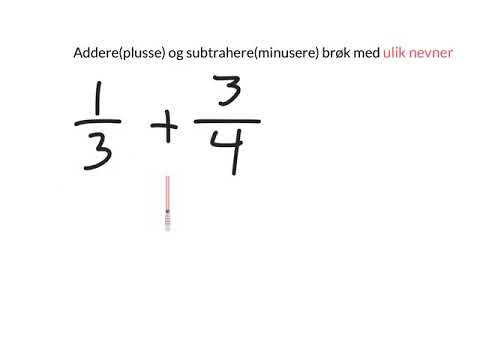 Addisjon og subtraksjon med brøker med ulik nevner(Fellesnevner) - YouTube