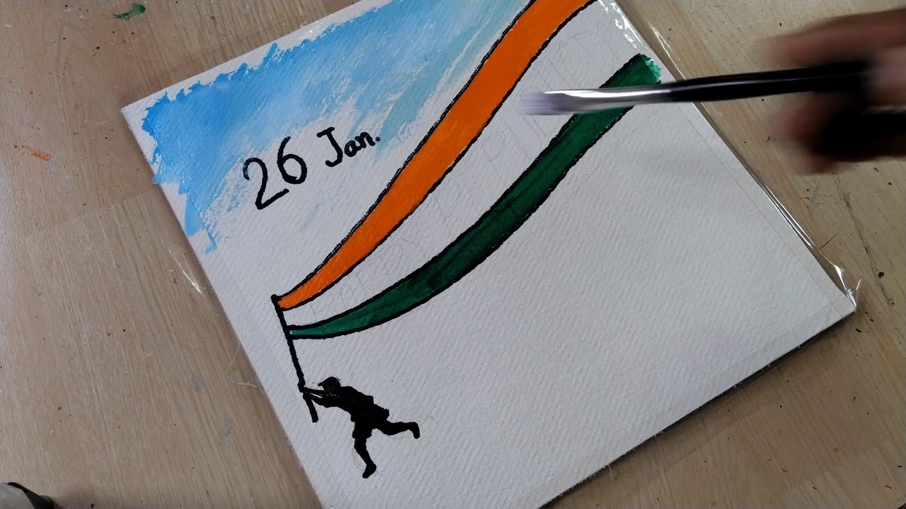 26 January Republic day easy Acrylic painting for Beginners YouTube