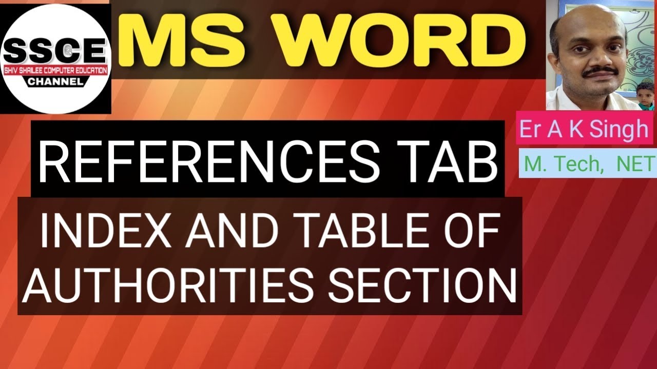 WORD REFERENCE TAB INDEX AND TABLE OF AUTHORITIES YouTube