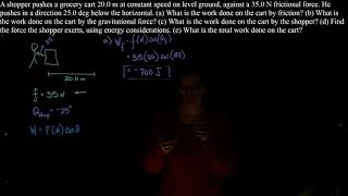 Work example problem shopping cart and forces