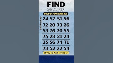 Find 3 pairs, only 5% can find all. prevent dementia, dementia test, quiz, puzzle, have fun.