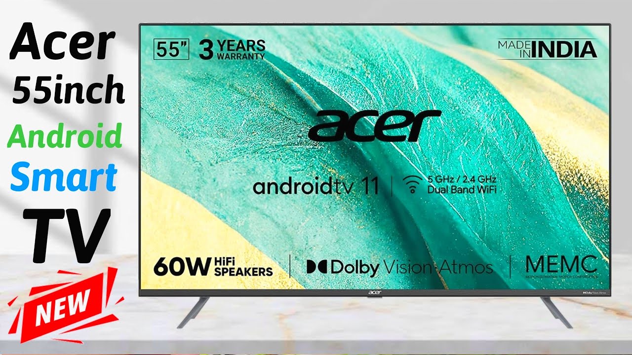 Acer 139.7 cm (55) Advanced I Series 4K Ultra HD Ready Smart LED Google TV  AR55GR2851UDFL (Black)