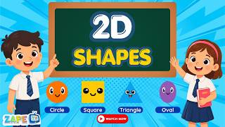 2D Shapes Song For Kids Learn Circle, Square, Rectangle, Triangle, Rhombus Oval Zape Tv