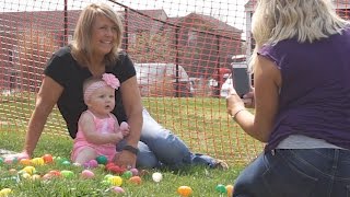 Helicopter Easter egg drop was well attended.