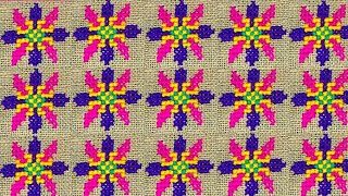 Cross stitch flower design|| ason design|| door mat, table cloth, sitting mat,rugs Design||