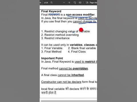 J_2.4 Final Keywords ll part 8 ll Java ll By Shubham ll Hindi & Eng ll ...