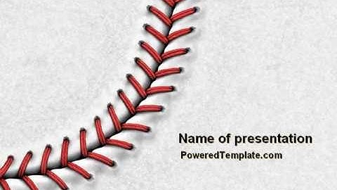 Baseball Stitching PowerPoint Template by PoweredTemplate.com