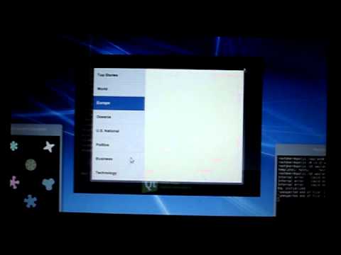 QT toolkit's "qtdemo" running on Wayland Display S...