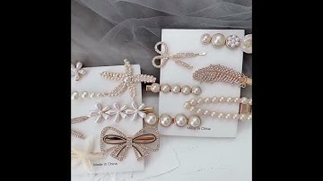 Kẹp tóc Hàn Quốc ngọc trai nhân tạo, Kẹp tóc đính đá tinh tế KT27