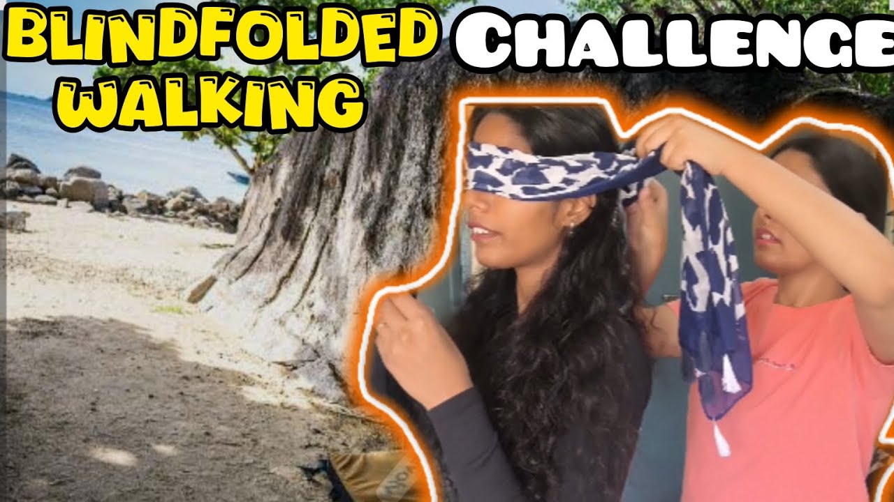 Blindfolded walking challenge with sister 🤣| vision lassie 