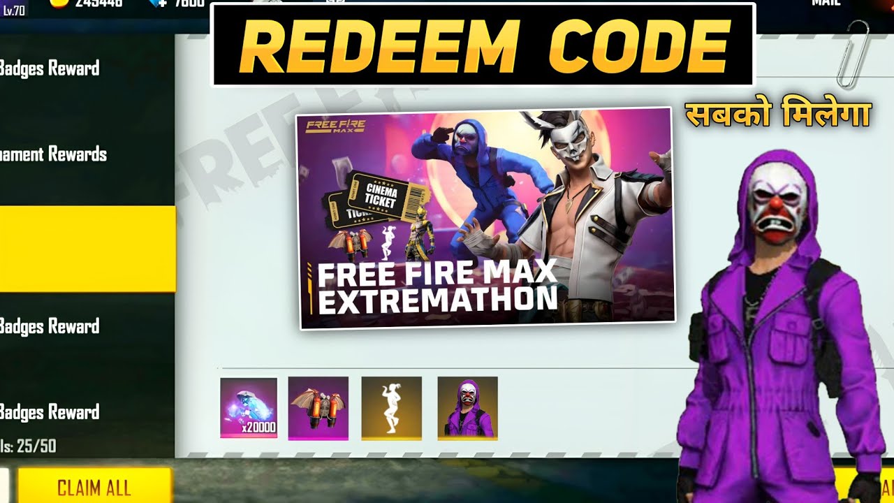 31 may redeem code free fire | ff redeem today | extremathon redeem code free fire max |
