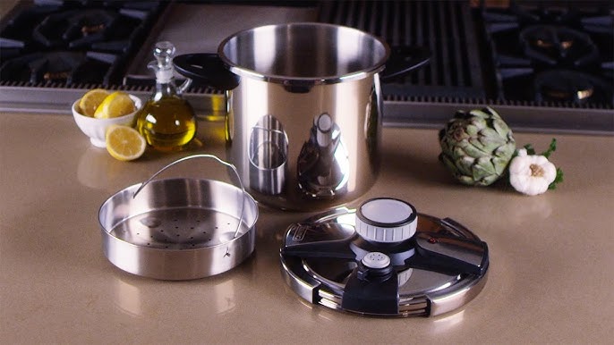Viking Easy Lock Clamp 8-Quart Pressure Cooker with Steamer Insert