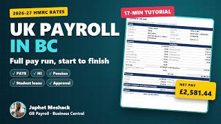 UK Payroll in Business Central – Complete Pay Run (GB Payroll, 2026-27)