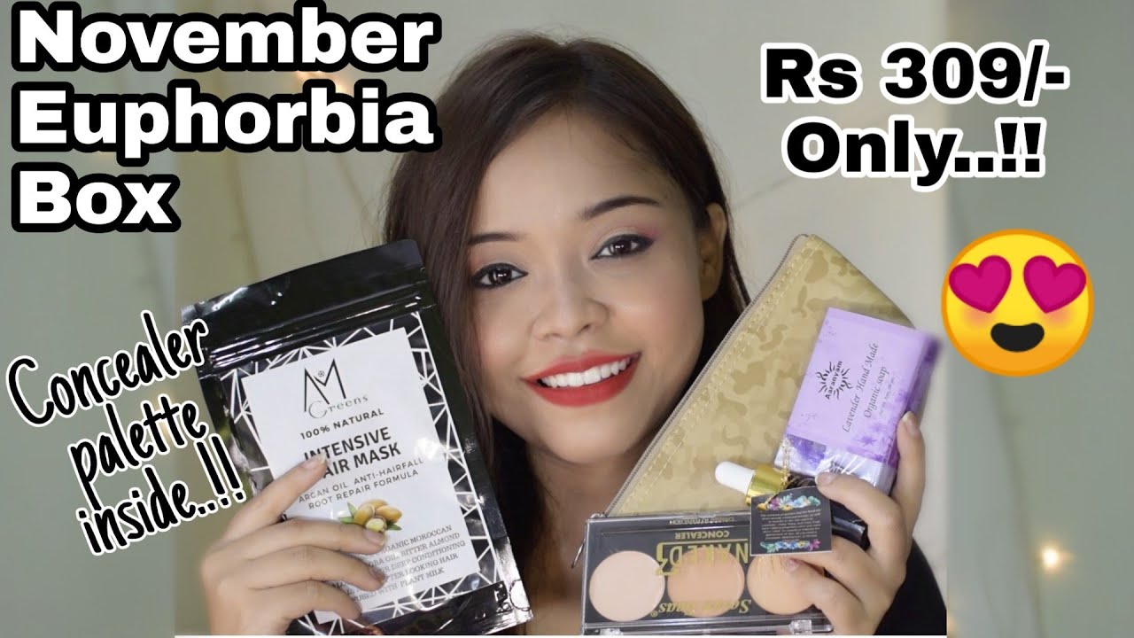 NOVEMBER EUPHORBIA BOX 2018 || India's Cheapest Subscription Box || Sayantani Some
