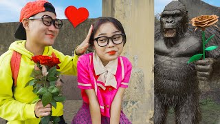 King Kong And Nick Love Tani | Scary Teacher 3D in real life