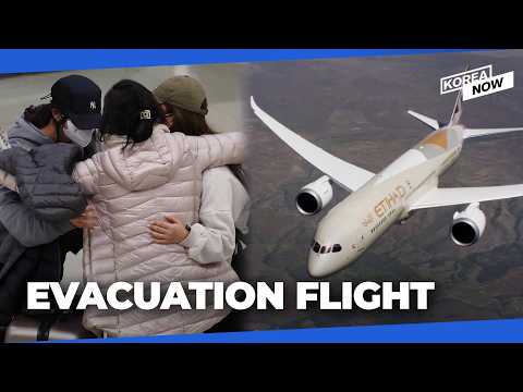 S.Koreans stranded in UAE return home on chartered flight amid escalating tensions surrounding Iran