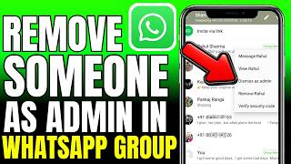How To Remove Someone As Admin In WhatsApp Group (2026)