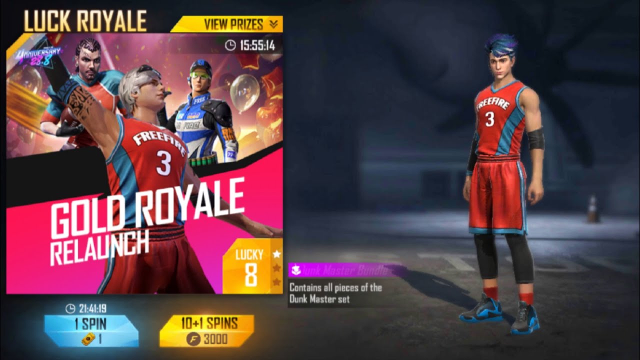 😍 Best Gold Royal Bundle | Free Fire 4Th Anniversary Special | dunk master Bundle
