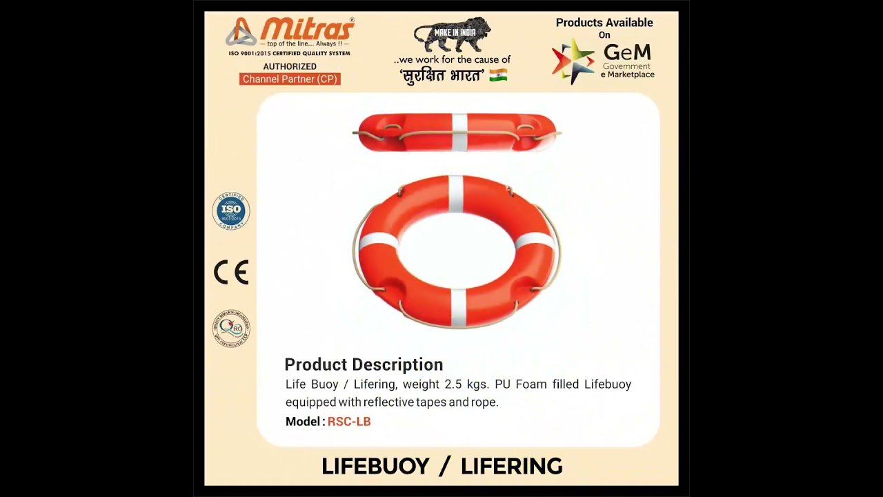 Orange Safety Lifebuoy Rings , Round