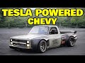 Driving the tesla powered AWD Chevy Squarebody pickup truck!