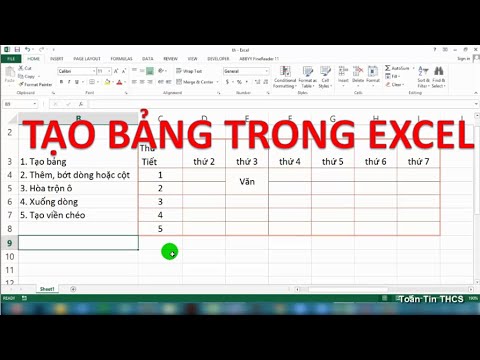 Video: Cách Tạo Bảng Excel