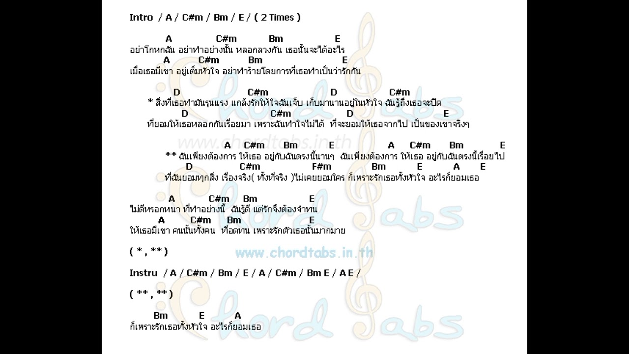 อะไรก็ยอม-เสกโลโซ backing track คอร์ด/เสียงร้อง/กลอง/เบส
