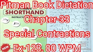 Pitman Shorthand Exercise 128 | 80 wpm | Special Contractions