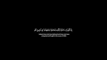 كرومات قران كريم(ان الذين امنوا والذين هاجروا وجاهدوا في سبيل الله)بترتيل خاشع محمد اللحيدان