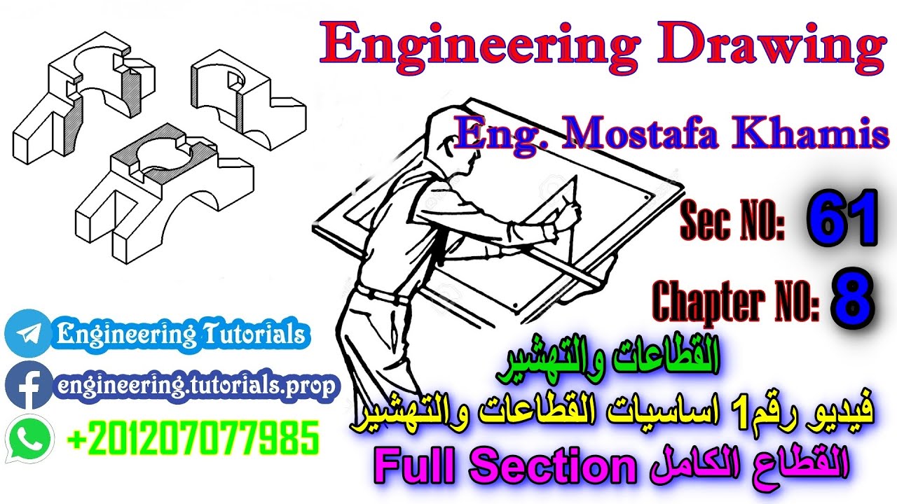 سيكشن 61 اساسيات القطاعات والتهشير #1 القطاع الكامل full Secion (القطاعات والتهشير )