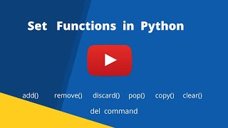 Set functions in Python|| add,remove,discard,pop,copy,clear,del command|| let's learn coding with me
