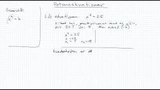 Matematik 1b och 1c: Potensekvationer