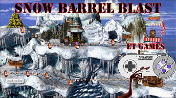 Donkey Kong Country 101% - Snow Barrel Blast - COMPLETE MAPS WITH ALL ITEMS (COM TODOS OS ITENS)