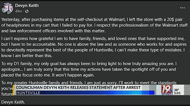 Huntsville City Councilman Arrested