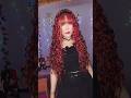Day after do meu cabelo ondulado longo vermelho com franja lisa #Franja #dayafter #onduladas
