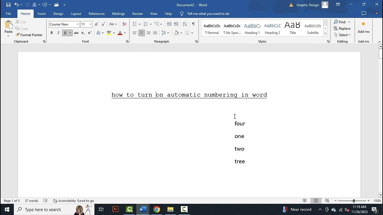 how-to-turn-on-automatic-numbering-in-word-youtube