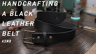 Handcrafted Black Leather Belt | ASMR