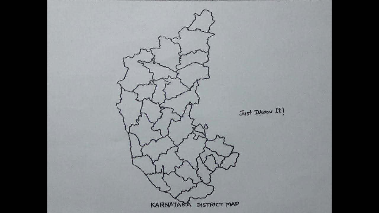 Karnataka Map Outline How to Draw a Karnataka Map  Easy Drawingtype  3   YouTube