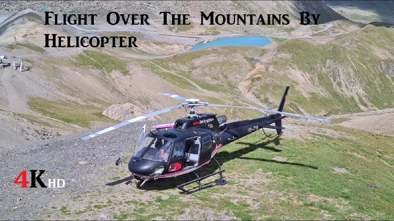 Flight Over The Mountains By Helicopter (Airbus H125).