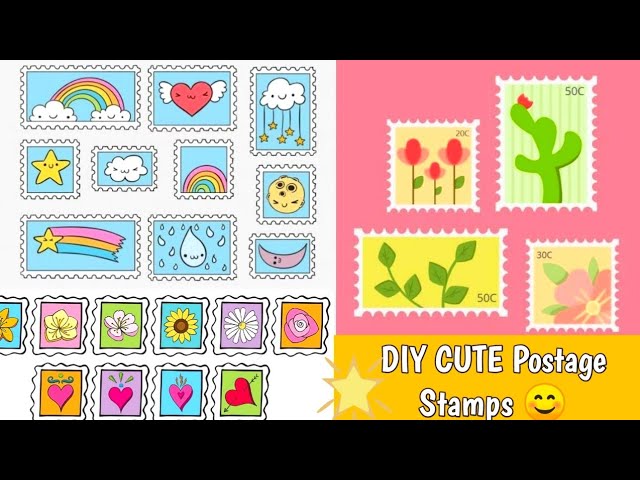 How to make Cute Postage stamps for JOURNAL 😍 DIY Journal supplies at home  🌟 #craftersworld #journal 