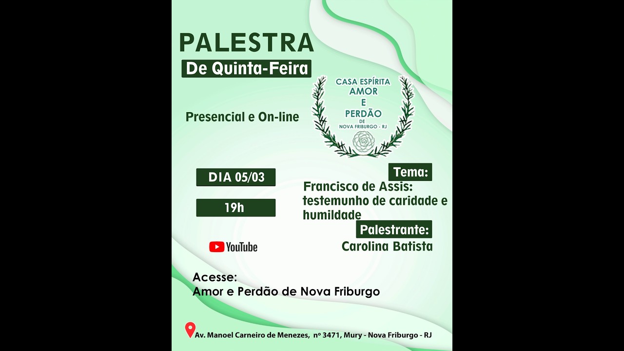 Francisco de Assis: Testemunho de Caridade e Humildade - 05/03/2025 - Carolina Batista